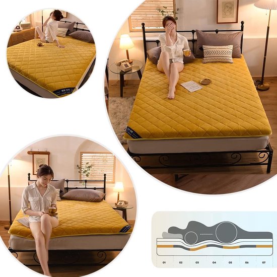 Opvouwbare Futonmatras - Slaapkussen Vloermatras - Ruimte Besparen - Meerlaags Ademend Ontwerp - 100 x 190 cm - Grijs — afbeelding 4