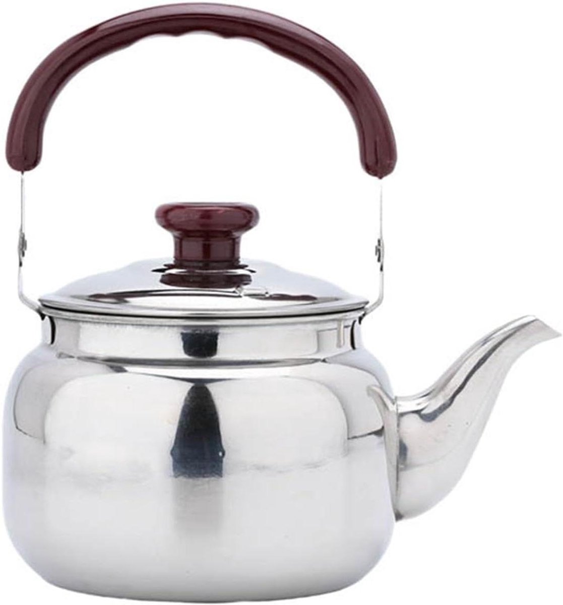 Waterkoker Roestvrij Staal - Theepot Ketel - Water Koken - Met Fluitje - 0.75L - Zilverkleurig