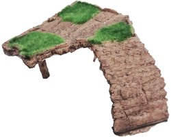Schildpad Zonneplatform - Rustplatform Terrarium - Reptielen Zonnen - Natuurlijk Rotsdesign - Groot 21.5cm - Grijs
