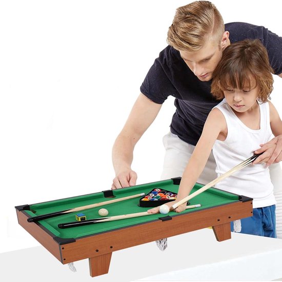 Kinderen Biljart Set - Mini Pooltafel - Familie Plezier - Eenvoudige Installatie - 72 x 39 cm - Groen — afbeelding 2