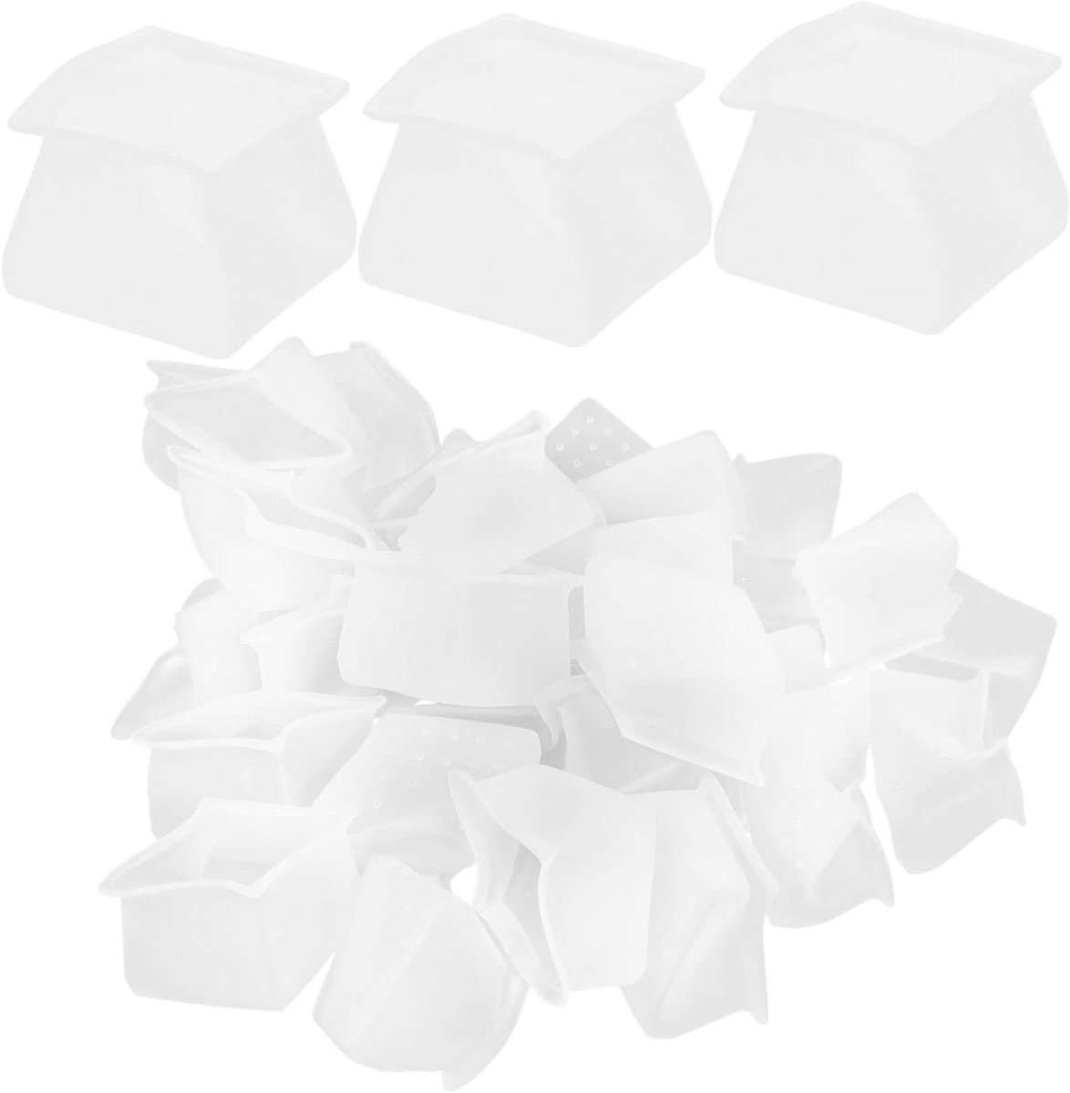 Stoelpoot Beschermers - Tafelvoeten Pad - Meubels Beschermen - Flexibele Siliconen - 4x4x3CM - Wit