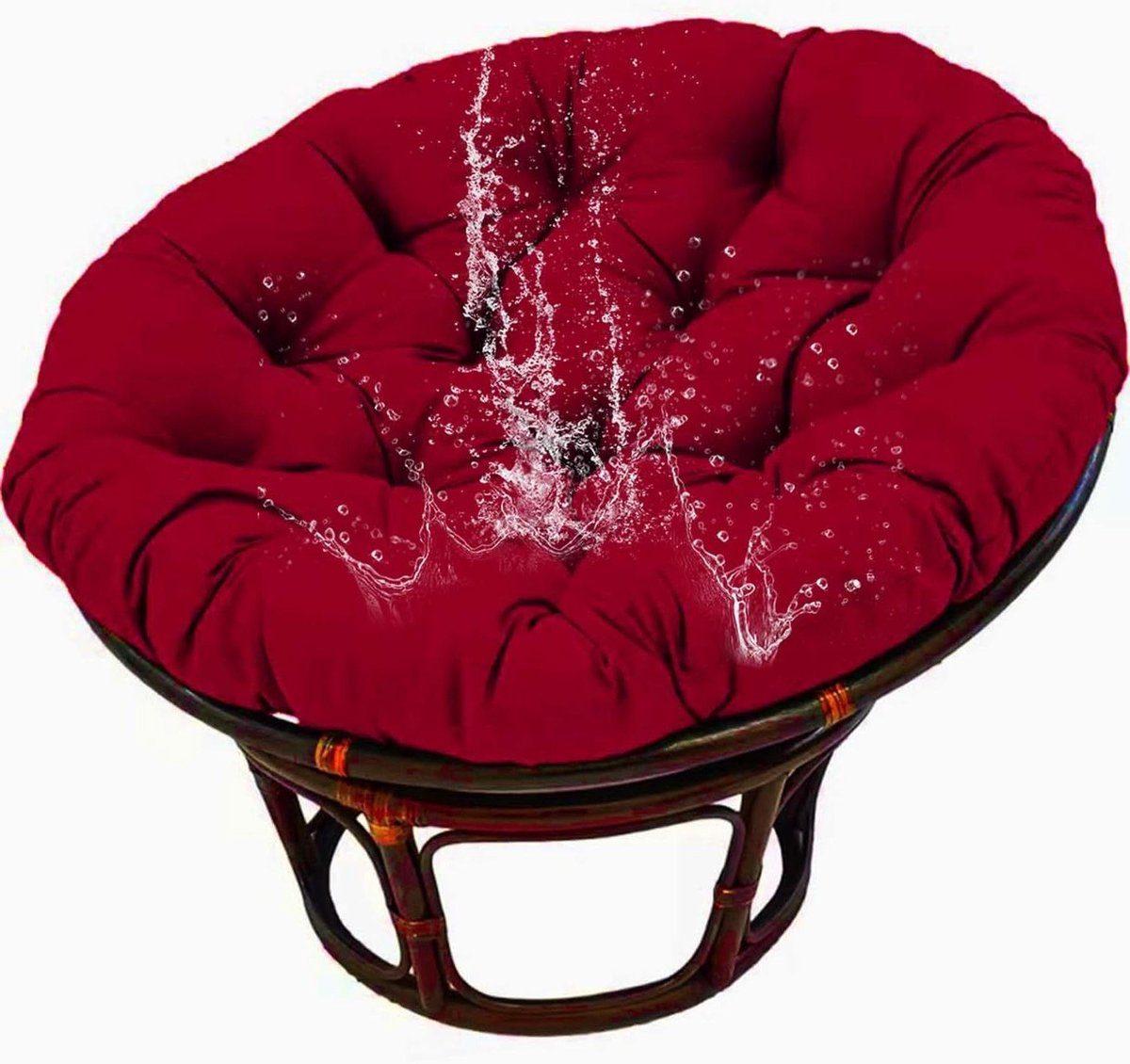 Tuinstoelkussens Rond - Zitzak Kussen - Buiten Ontspannen - Waterafstotend Materiaal - 150 cm - Wijnrood