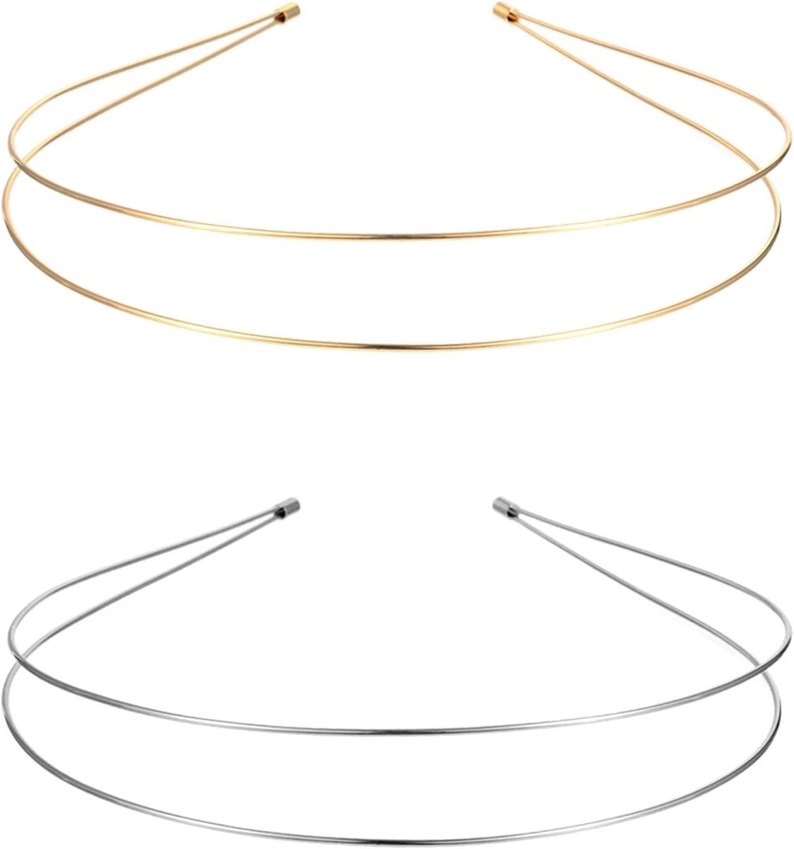 Allecto Premium - Dunne Haarbanden Set van 2 - Goud en Zilver - Voor Vrouwen - Bruiloft Haaraccessoires