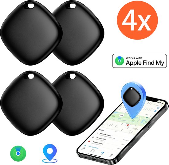 Apple AirTag GPS-tracker set 4 stuks – Bluetooth tracker voor sleutels, bagage, huisdieren, kinderen, iOS