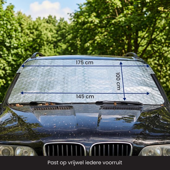R2B Zonnescherm Auto Voorruit - 100 x 145 cm - 4 Laagse Bescherming - Geschikt als Anti-Vries Deken Auto - Zonwering Auto Voorruit - Zonwering Raam - Auto Zonnescherm van Merkloos — afbeelding 3