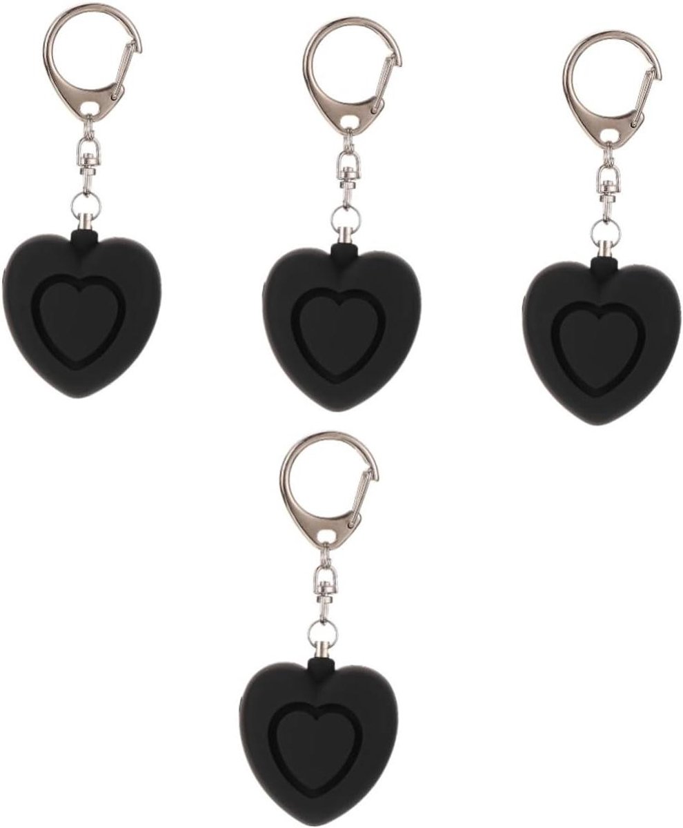 Persoonlijk Alarm - Noodalarm Sleutelhanger - Zelfbescherming - Met LED Licht - 4 stuks - Zwart