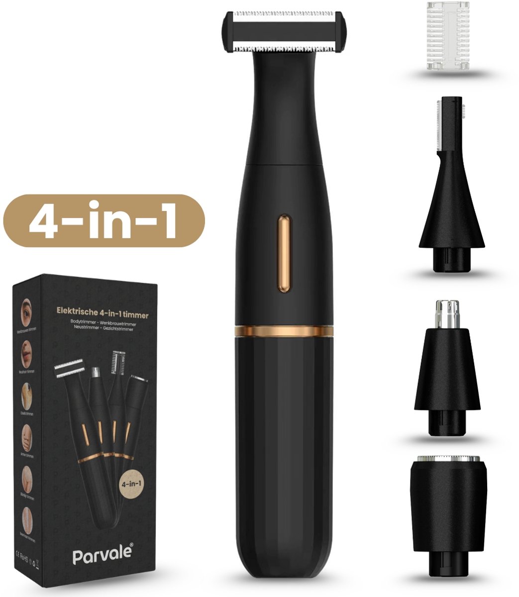 Parvale® Ladyshave 4 in 1 - Ladyshaves voor Vrouwen – Scheerapparaat Vrouw - Trimmer - Epileerapparaat dames - Epilator - Gezichtsepilator - Bikinitrimmer - Gezichtsontharing Dames