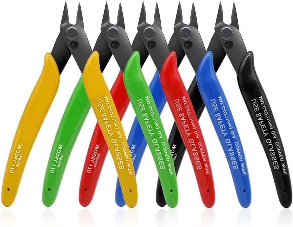 Small Side Cutter, 5 Pieces, 125 mm, 170 mm Wire Cutter, Mini Side Cutter, Electronics Wire Cutter for Handwork - ShopVlot