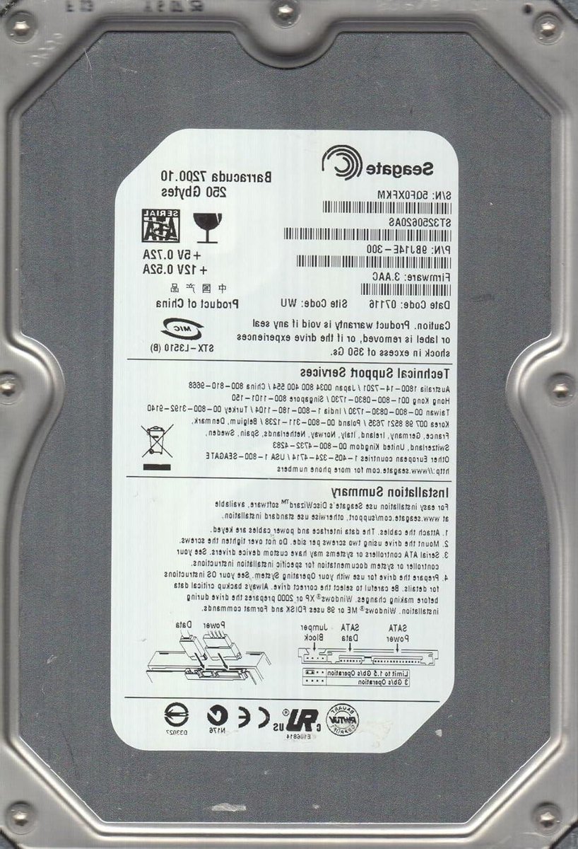Interne Harde Schijf - Opslagstation - Data Opslag - SATA 6 Gb/s - 250 GB - Zilver