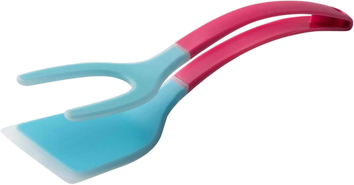 Keuken Spatel Tang - 2-in-1 Flippers - Eieren Bakken - Ergonomisch Handvat - 32 x 9 cm - Rood