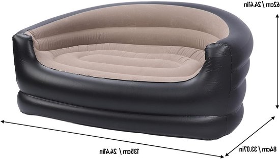 Inflatable Sofa, Folding Inflatable Sofa, Two Seater Chair for Adults, Comfortable Portable Air Sofa with 2 Repair Patches for Living Room, Courtyard, Camping van MOTEMBER — afbeelding 5