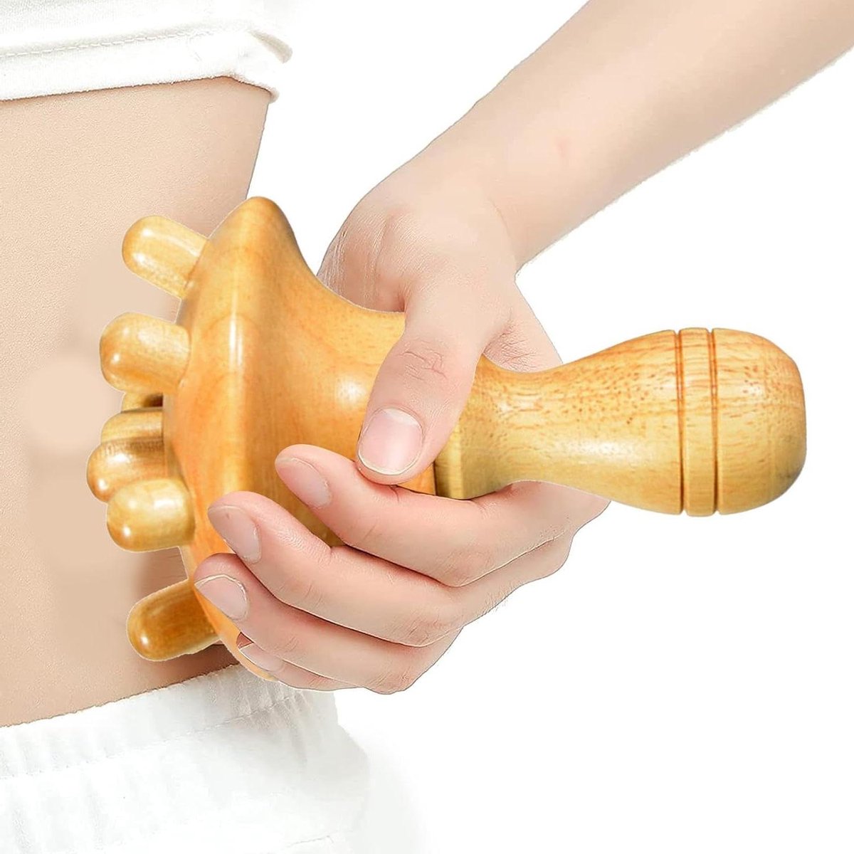 Houten massage paddenstoel - Lichaamsroller - Spierontspanning - Ergonomisch ontwerp - 145 cm - Natuurlijk hout