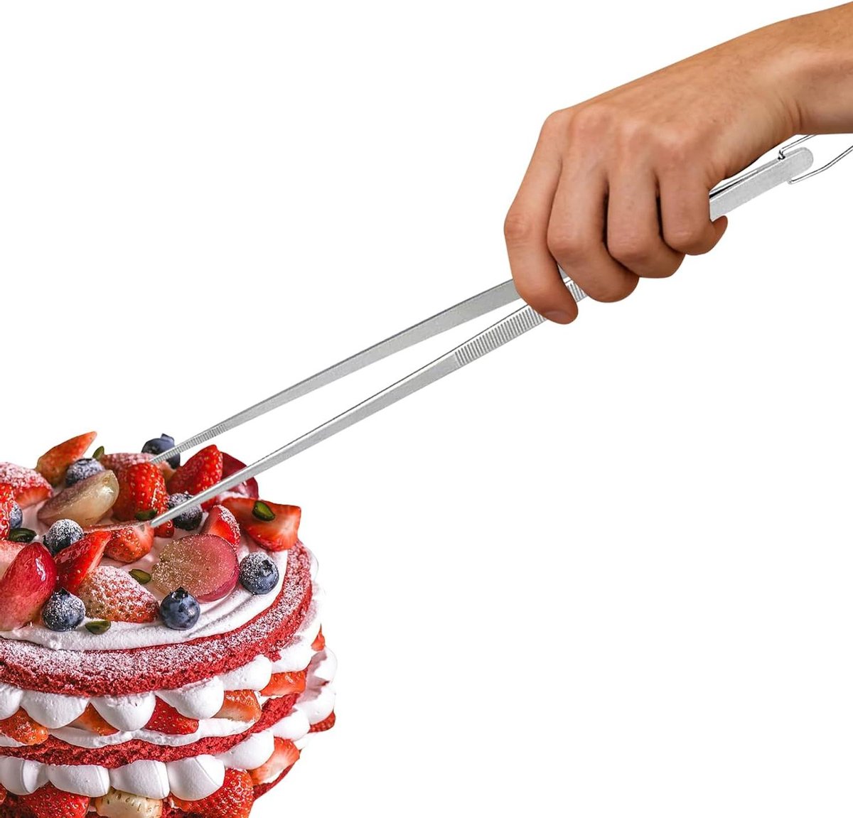 Keukenpincet - Voedseltang - Eten Serveren - Antislip Grip - 30 cm - Zilver