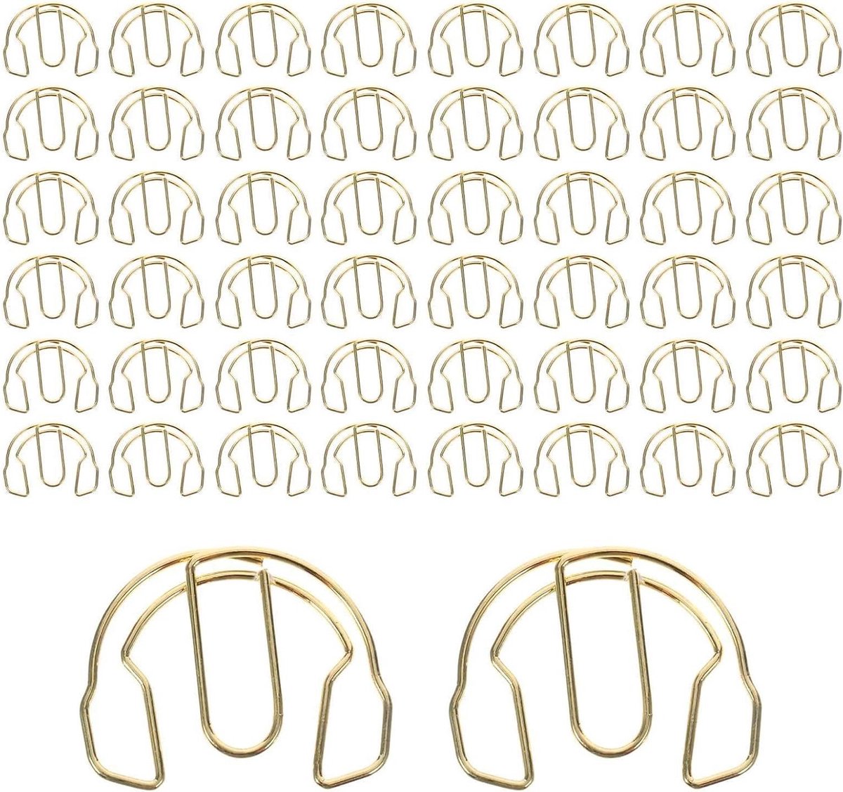 Paperclips - Metalen Clips - Documenten Organiseren - Koptelefoon Vorm - 50 Stuks - Goudkleurig