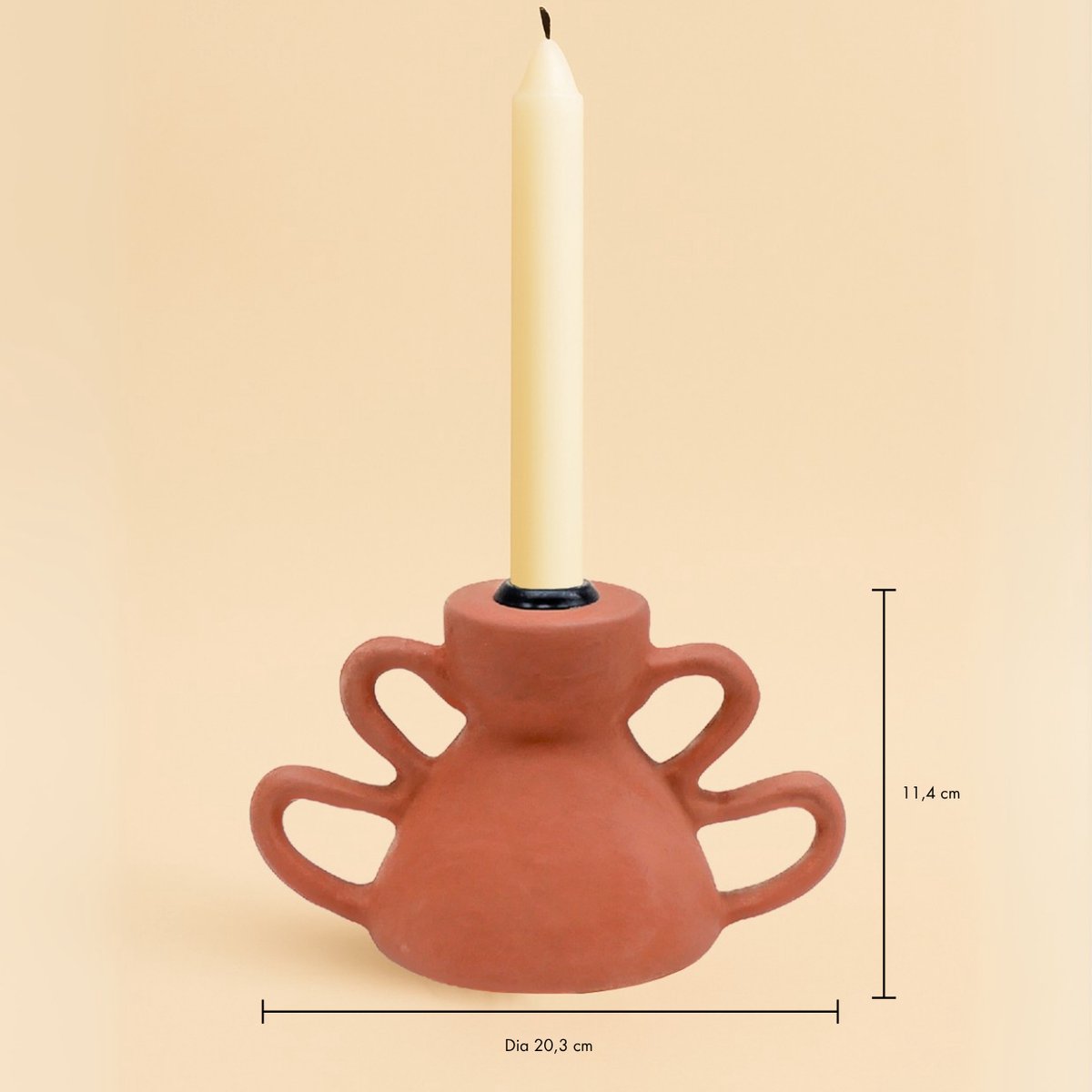 Joy Terracotta Kaarsenhouder Sculptuur - Model 1 - Ever Desi Studio