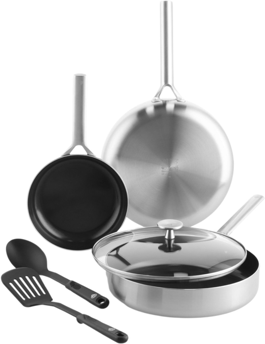 Blue Diamond Triple Steel Pannenset | 6-delig | PFAS-vrij