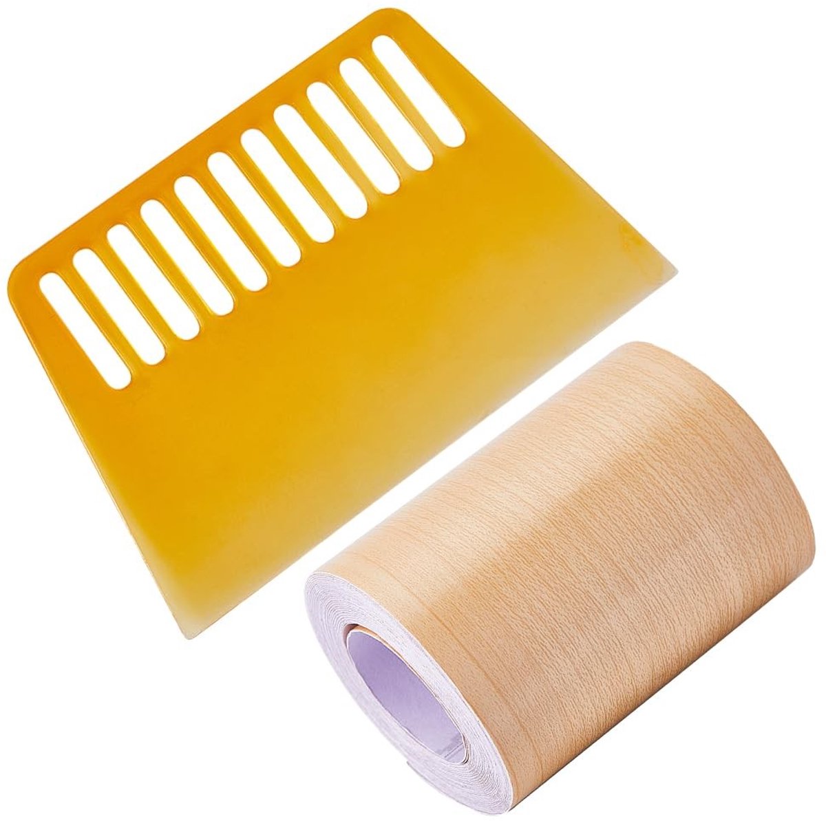 Dailygoody - Solidchoice - Dailygoody - Reparatietape - Houten gestructureerde tape - Sterke hechting - 85 mm x 10 m - Zelfklevende patch - Geschikt voor hout - PapayeWhip
