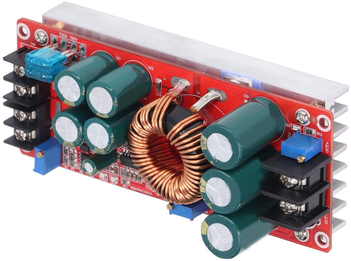 Dailygoody - DC-DC-Boostmodule - 1200 W Boostmodule - Verstelbare Voedingsmodule - Constante Spanningsomvormer - Stroomomvormers - Geschikt voor diver...