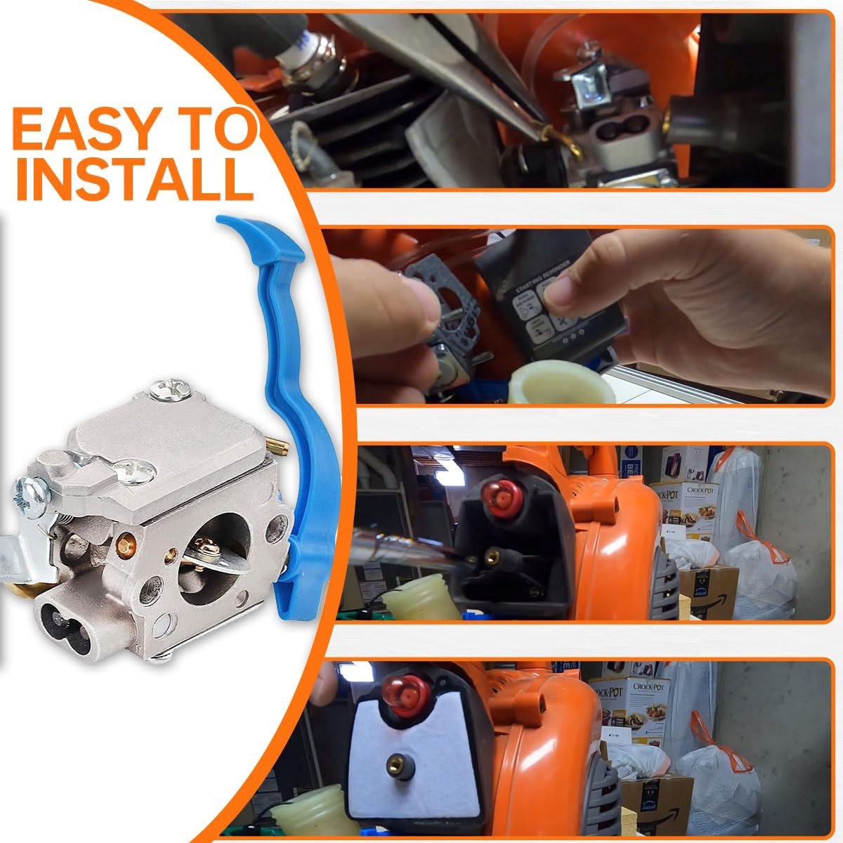 Dailygoody - Carburateur - Vervanging voor Husqvarna 125B - Handzaam - Luchtfilterkit - Ideaal voor bladblazers - Vervanging voor Zama C1Q-W37 – foto 5