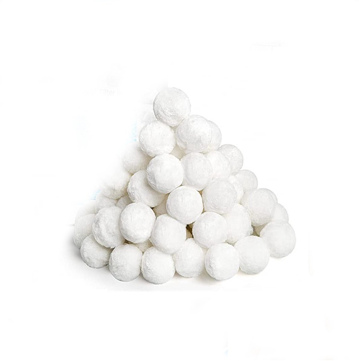 TOVBMUP Zandfilter zwembadfilterballen - Herbruikbare zwembadzandfilterballen - Hoog rendement zwembadvezelfilterballen - Blauwe zwembadfiltermediaballen - 800 g - Wit