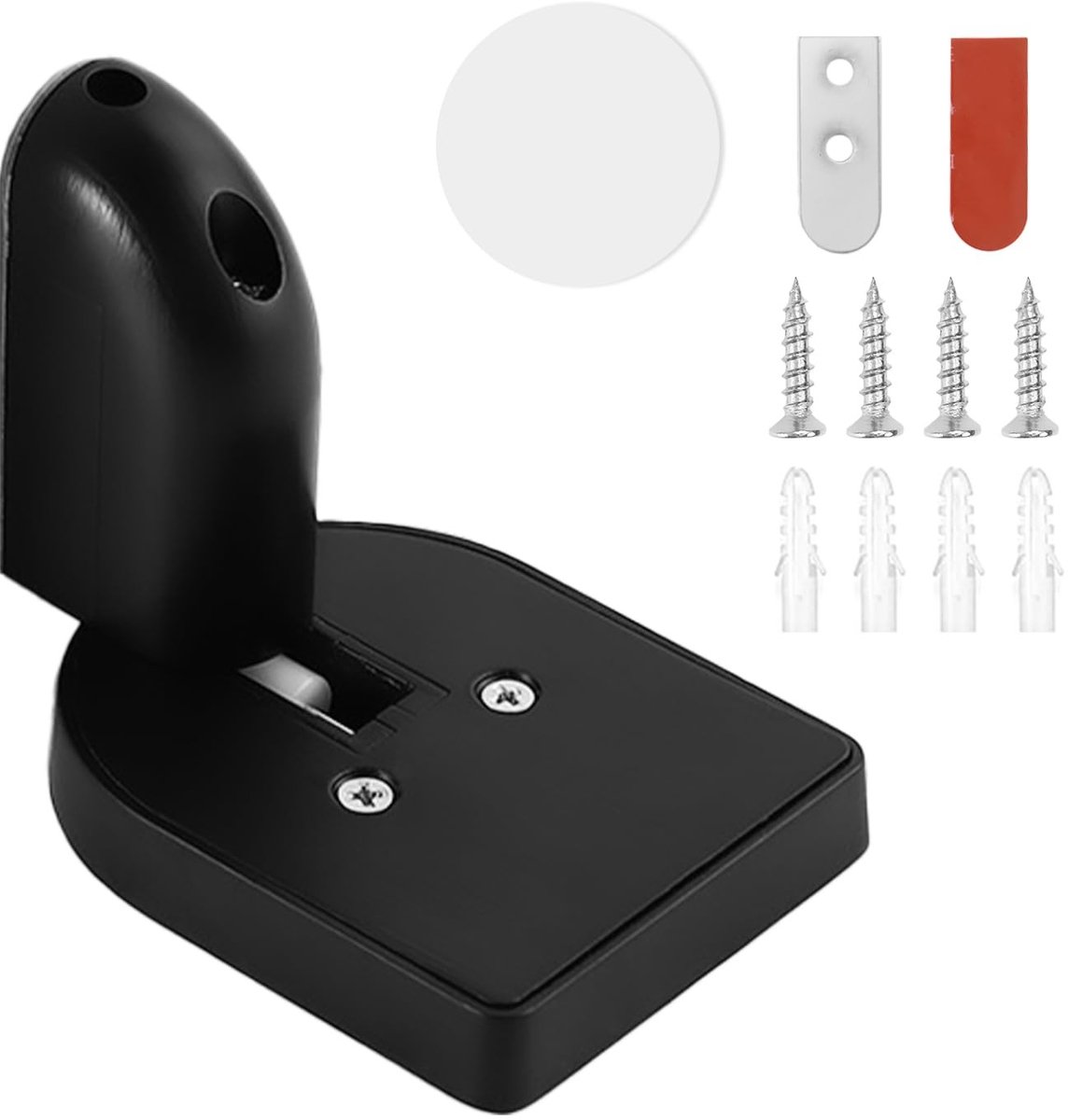 Dailygoody - Deurstopper - Zinklegering - Zelfklevend - Zwart - Voor binnen en buiten - Ideaal voor slaapkamers en kantoren
