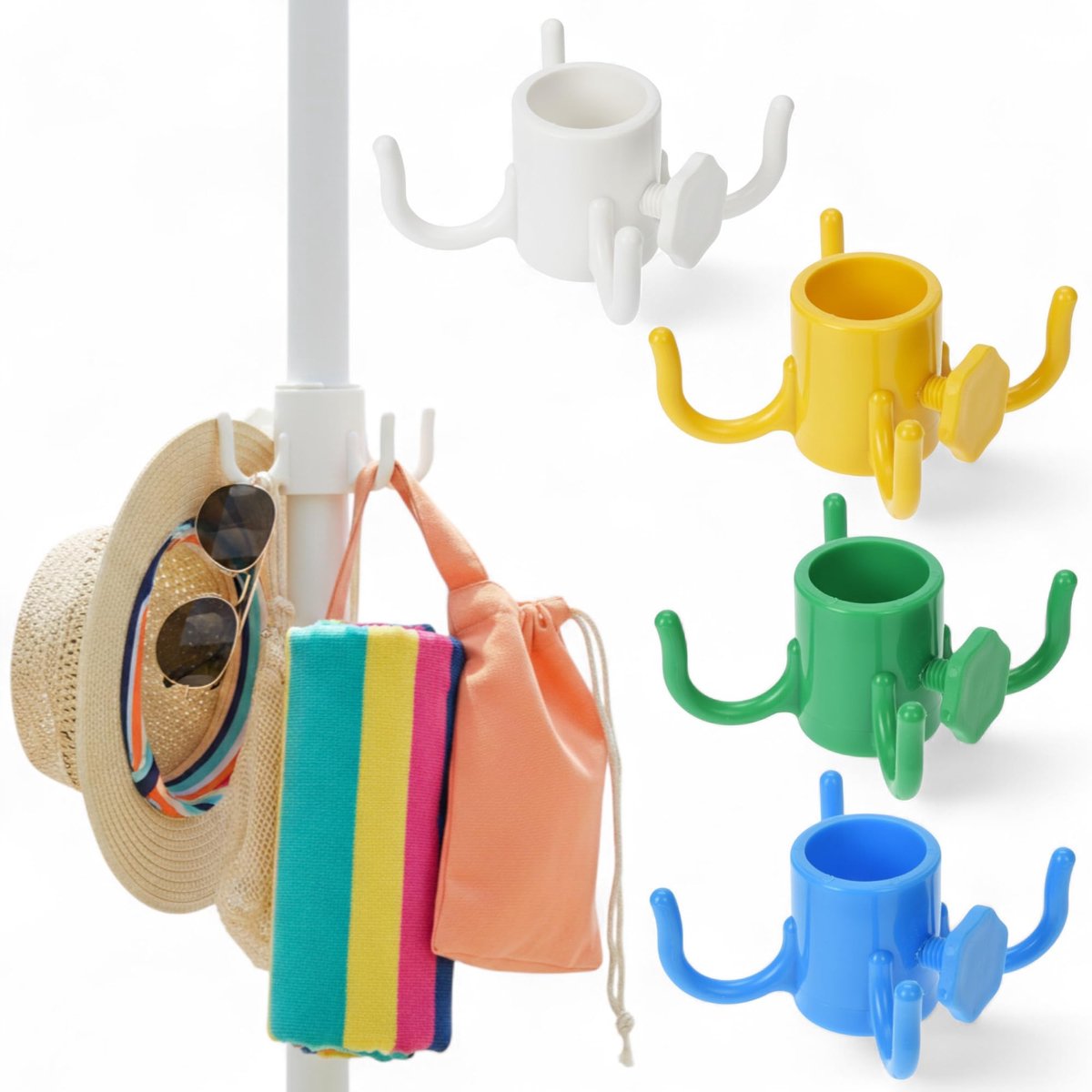 Dailygoody - Solidchoice - Dailygoody - Parasol Haken - Universele Hangers - Verstelbaar - Set van 4 - Strandparasol - Stevig - Geschikt voor diverse parasols - Tot 32 mm