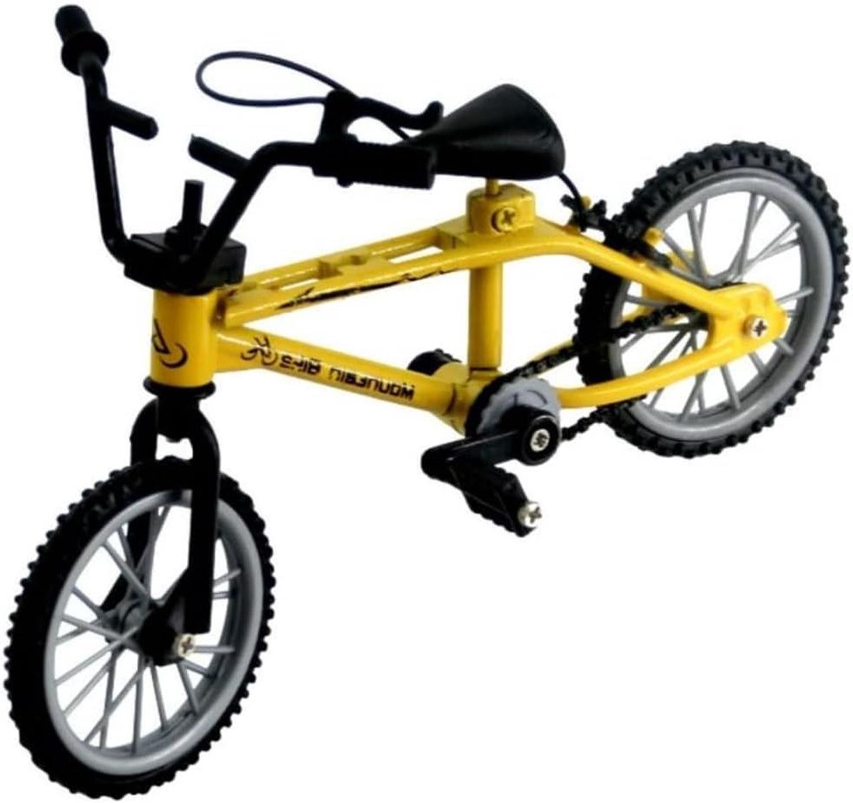 Miniatuur Fiets Model - Speelgoed Fiets - Desktop Decoratie - Realistisch Design - 11 x 5.5 x 8 cm - Geel