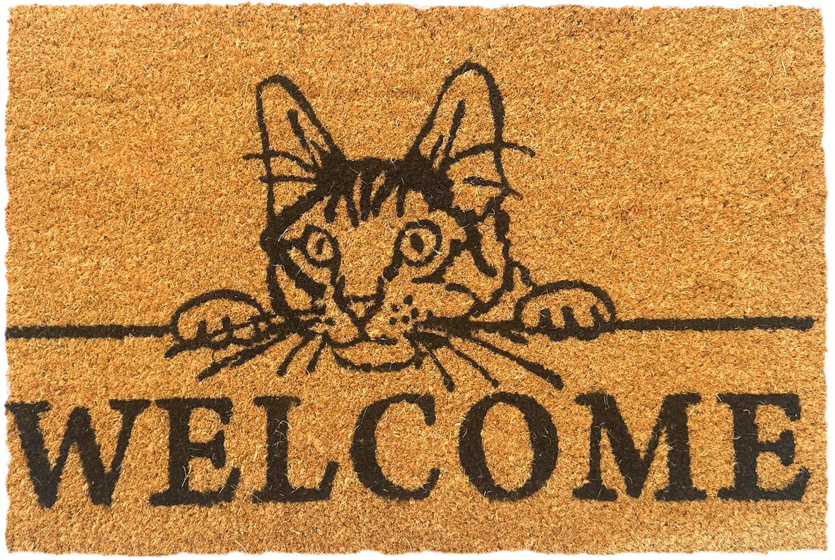 Deurmat kokos - kat - 60 x 40 cm - antislip