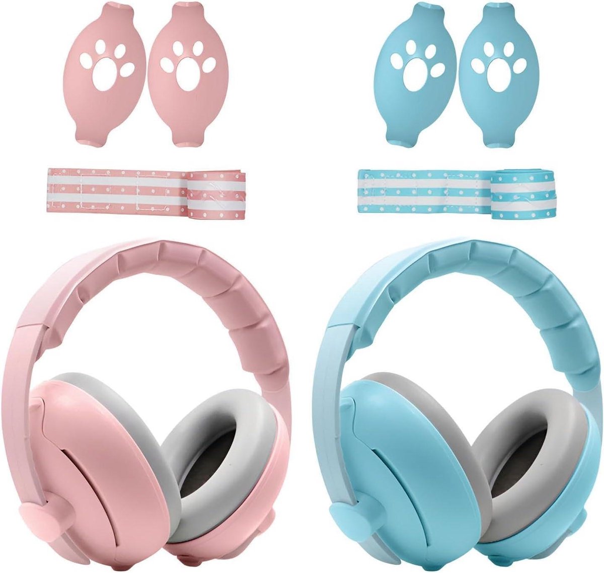 Kinder oorbeschermers - Gehoorbescherming kinderen - Geluidsreductie - 25dB demping - Lichtgewicht ontwerp - Blauw Roze