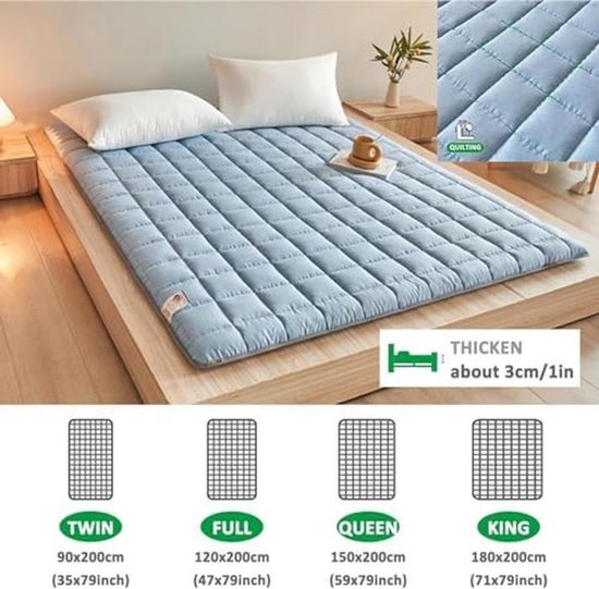 Oprolbaar Matras - Dun Futon - Ruimte Besparen - Drielaagse Constructie - 5 cm Dik - Grijs — afbeelding 3
