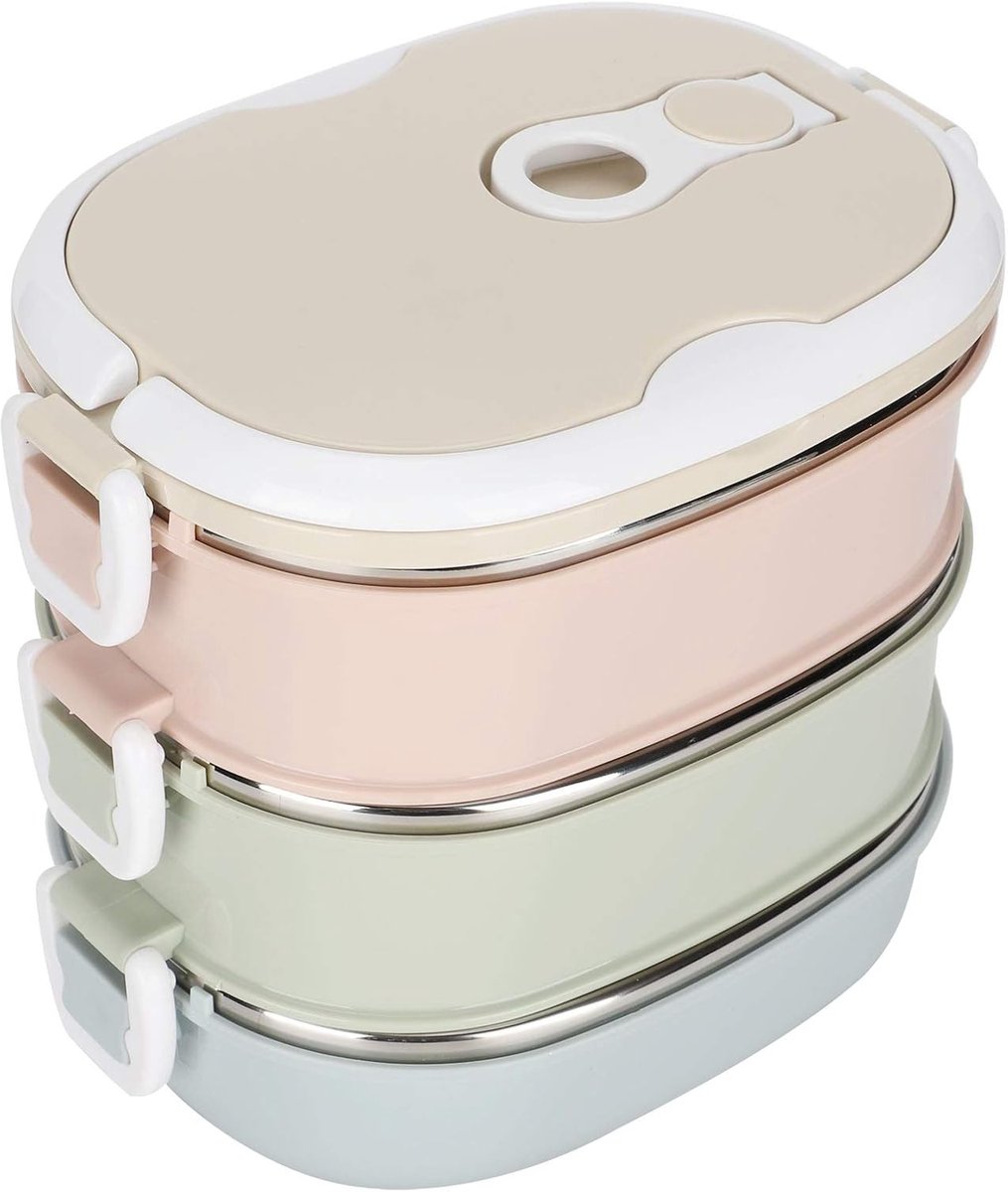 VHV-RVS Lunchbox Isotherme - 1200ml Dubbelwandige Broodtrommel met Vakken - Lekvrije Bento Box voor Kinderen en Volwassenen - Optimale Warmhoudbox voor School, Werk en Outdoor