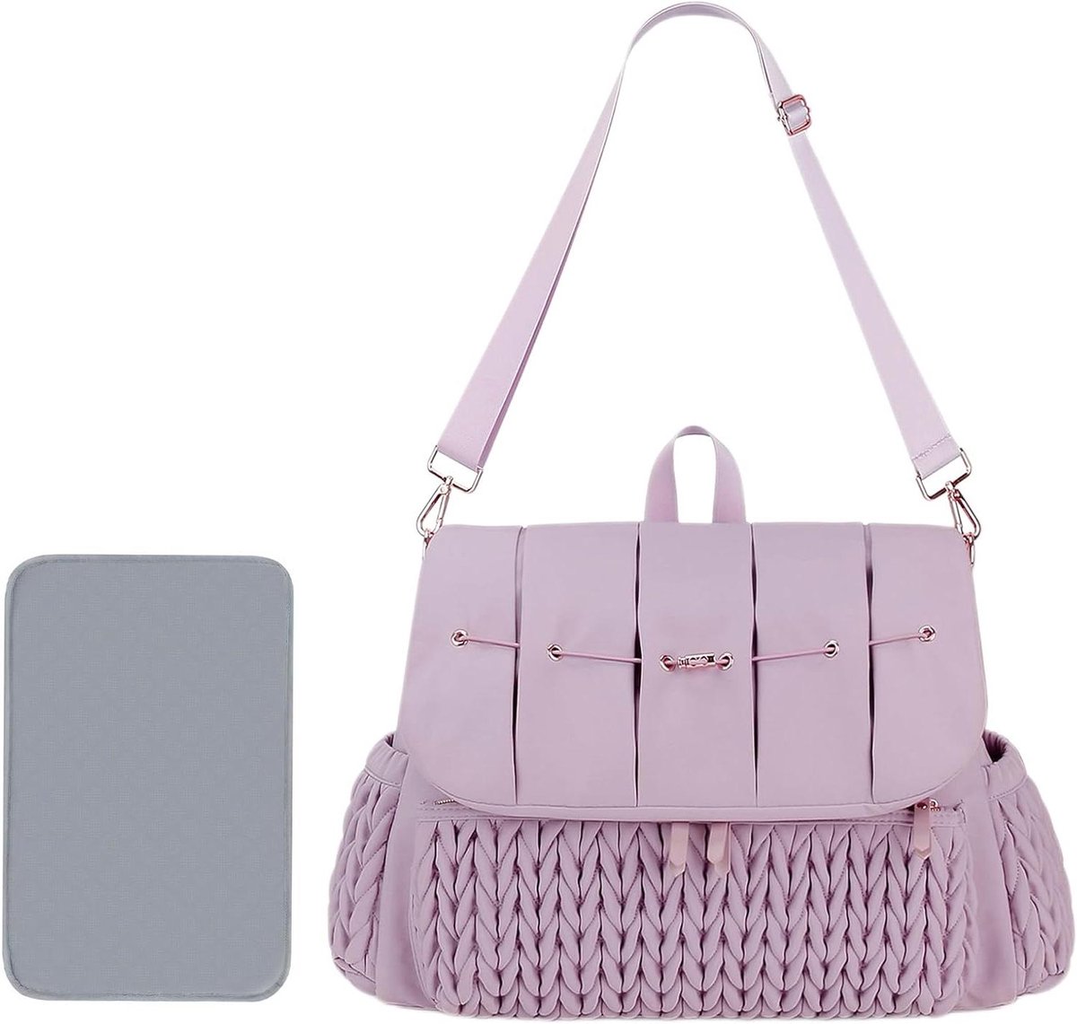 Luierrugzak - Luier tas organizer - Baby verzorgen - Grote capaciteit - 42 x 12 x 30 cm - Paars