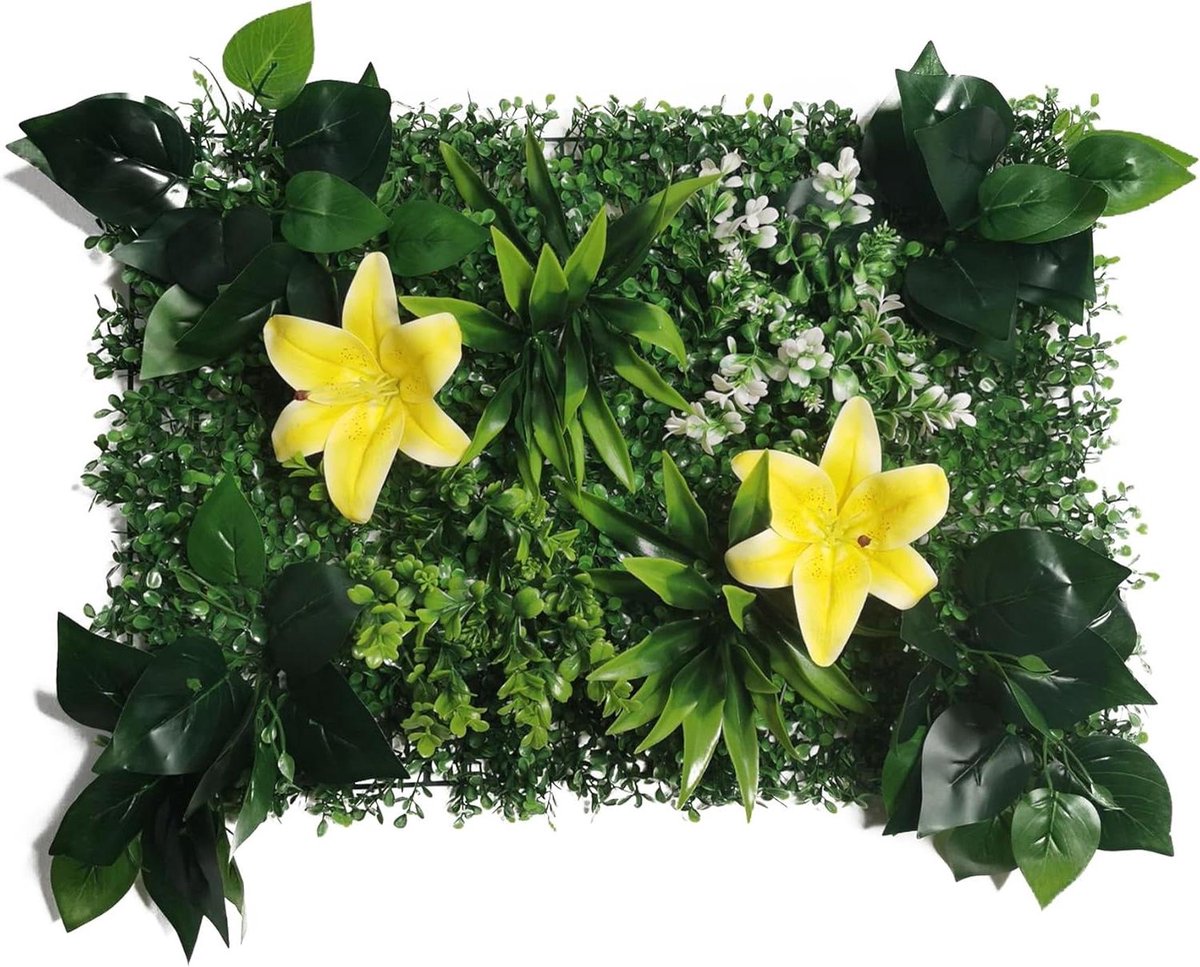 Kunstplantenwand Decoratief Paneel - Landschapsmuur Groen - Huis en Tuin - Onderhoudsvrij Groen - 60x40cm - Niet gespecificeerd