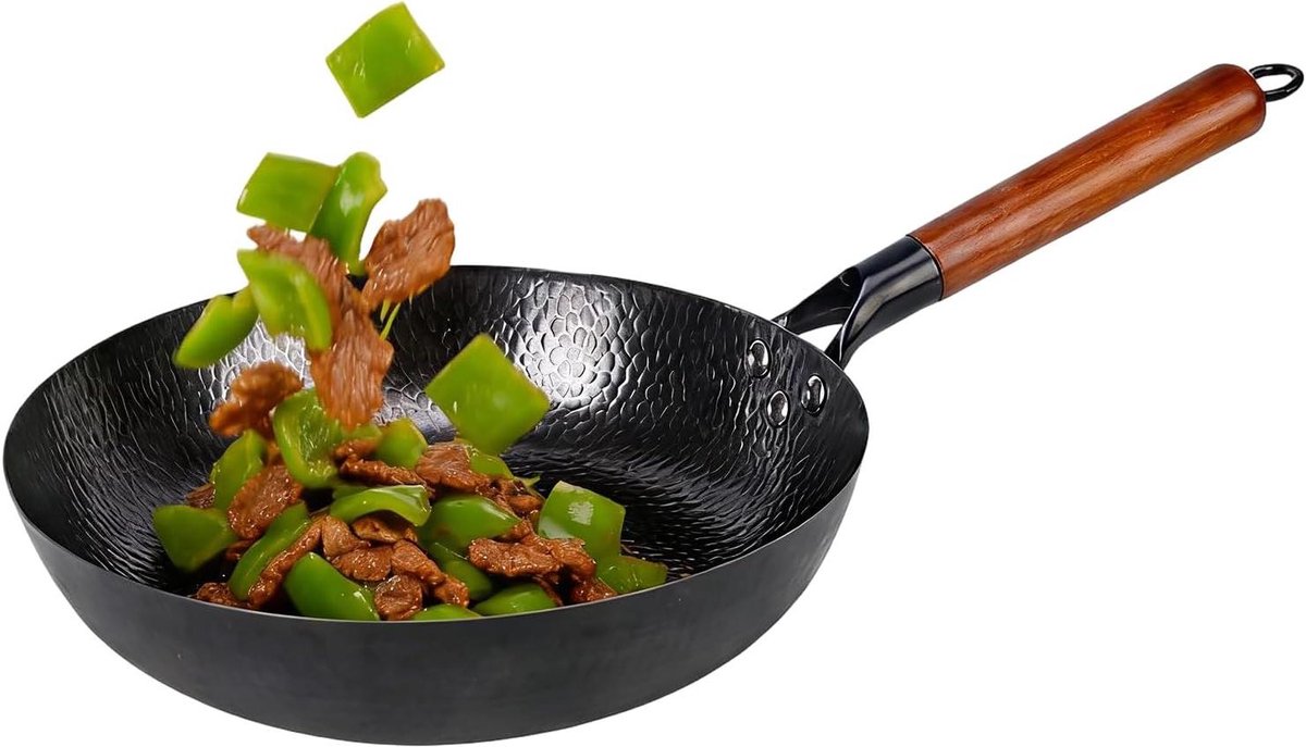 Bakpan - Braadpan - Koken Buiten - Visgraat Structuur - 28 cm - Zwart