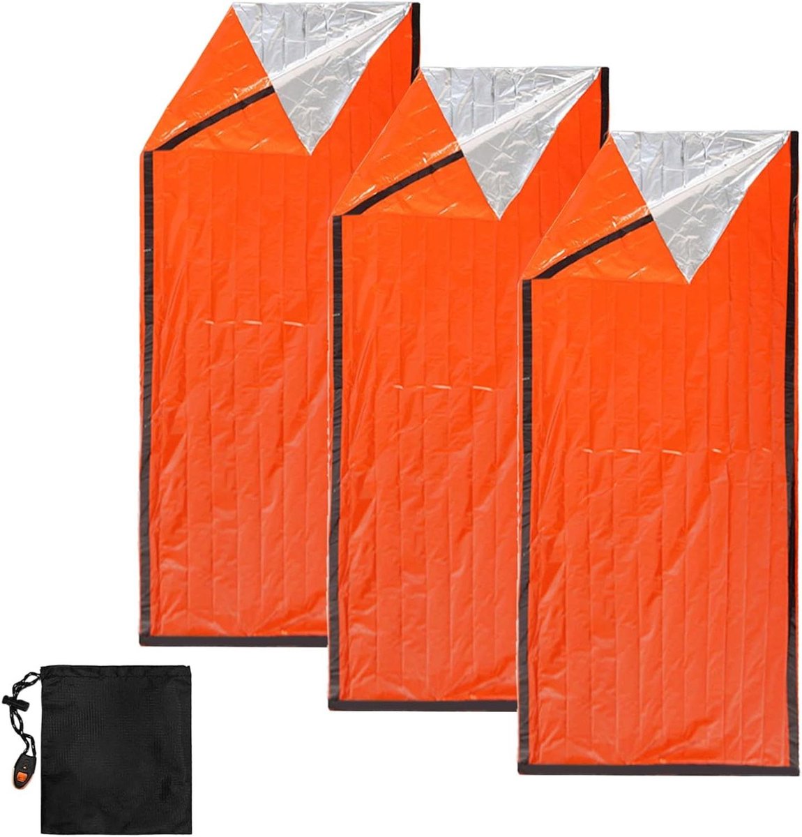 Nood Slaapzak - Survival Bivakzak - Buiten Overleven - Reflecteert Lichaamswarmte - 213 x 91 cm - Oranje