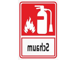 Veiligheidssticker - Waarschuwingssticker Brandblusser - Bedrijf Veiligheid - Contourgesneden UV-bestendig - 40x30 cm - Rood/Wit