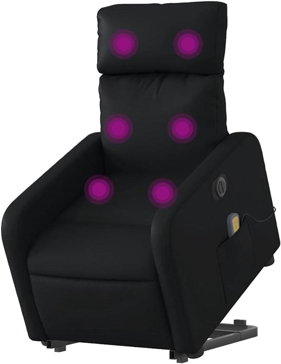 Elektrische Sta-op Stoel - Massagestoel Relaxfauteuil - Comfortabel Ontspannen - Elektrische Heffunctie - 1 stuk - Zwart