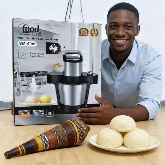 Keukenmachine - Fufu machine - Afrikaanse Gerechten Maken - Automatische Voedselverwerking - 6L - Zilver — afbeelding 3