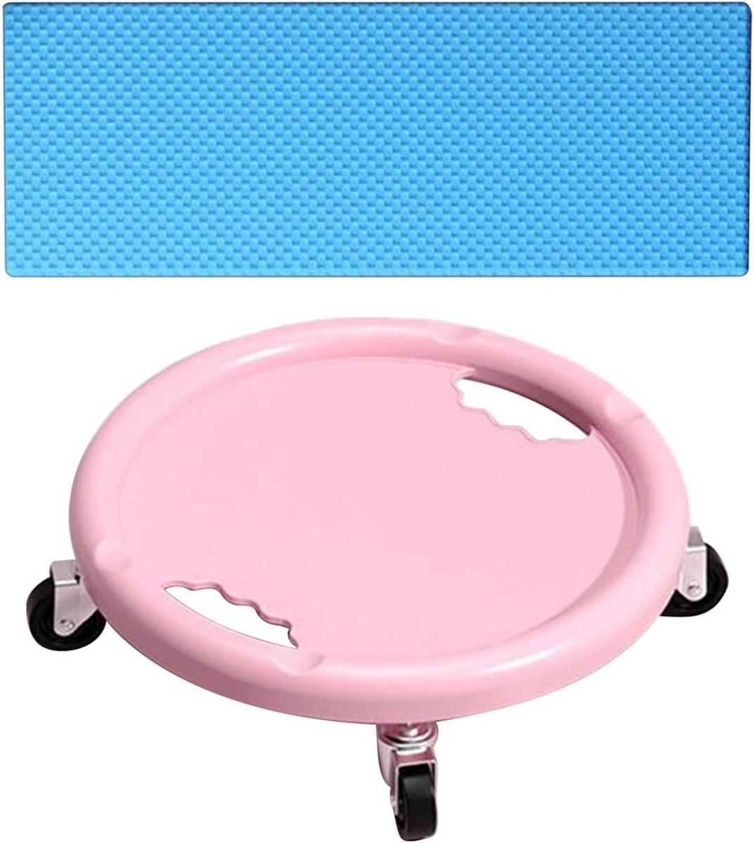 Buikspierroller - Ab roller wiel - Core training - 360 graden draaibaar - 150 kg draagvermogen - Roze