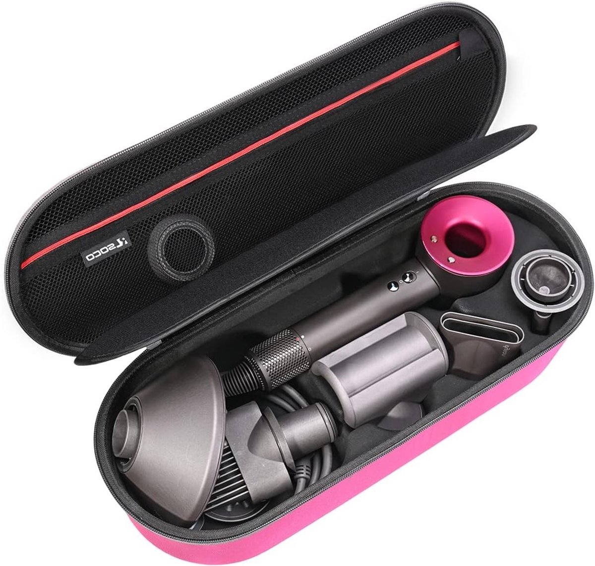 Beschermhoes voor Dyson Supersonic Haardroger - Geschikt voor Model HD15/HD08 - Diep Roze, Schokbestendig en Stijlvol Design