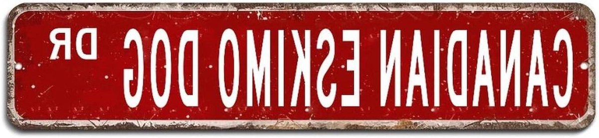 Canadese Eskimo Hond Borden - Hondenstraatnaambord - Woondecoratie - Gepersonaliseerde Tekst - 18x4 inch - Style-5