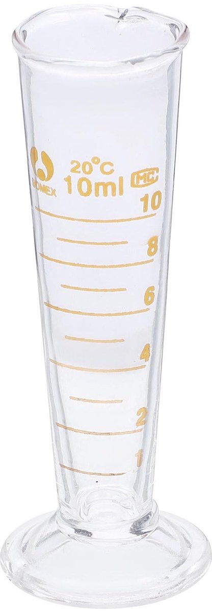 Dailygoody - Professionele laboratorium maatbeker - Borosilicaat glas - Hittebestendig - Conische beker - 10 ml - Geschikt voor laboratoria en thuisge