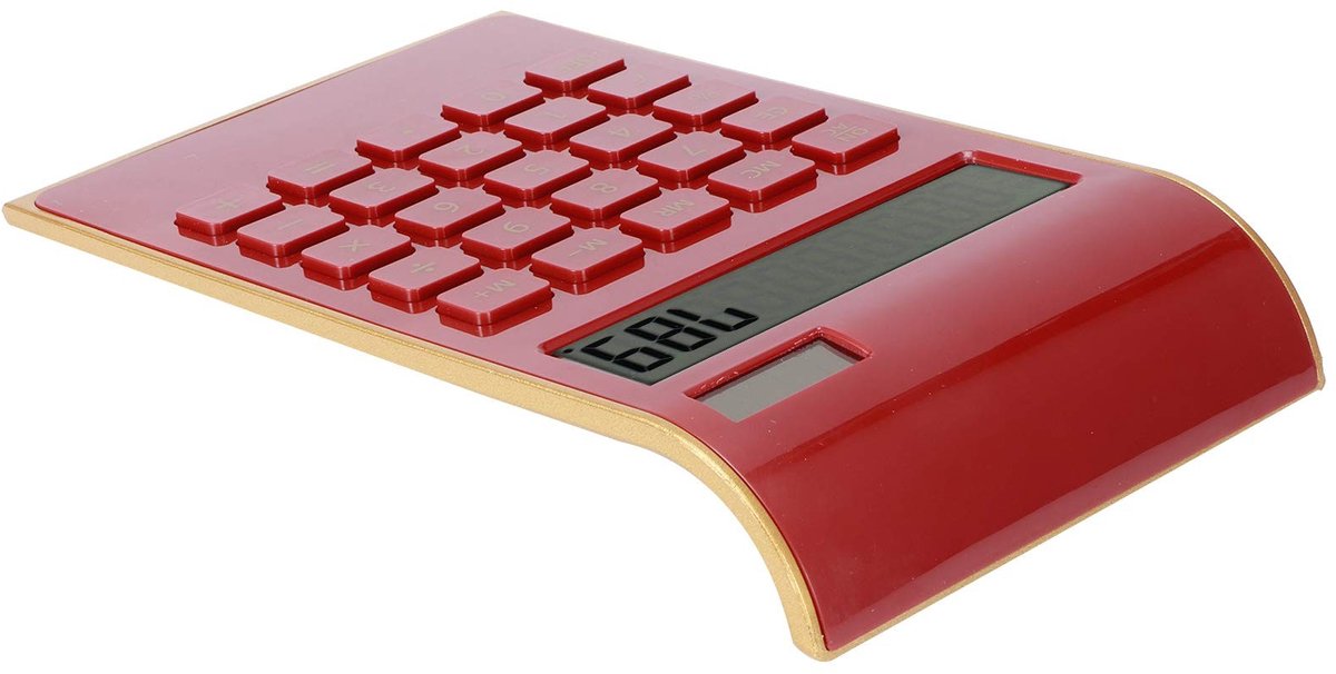 Dailygoody - Rekenmachine - Zonne-energie - Groot LCD-display - Rood - Grote toetsen - Compact en draagbaar - Geschikt voor thuis en kantoor