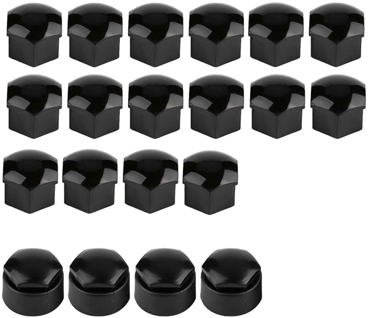 Dailygoody - Wielmoer Cover - Bescherming tegen Diefstal - Zwart - Autowielmoerdoppen - Stofbescherming voor Auto's - Geschikt voor Seat Ibiza