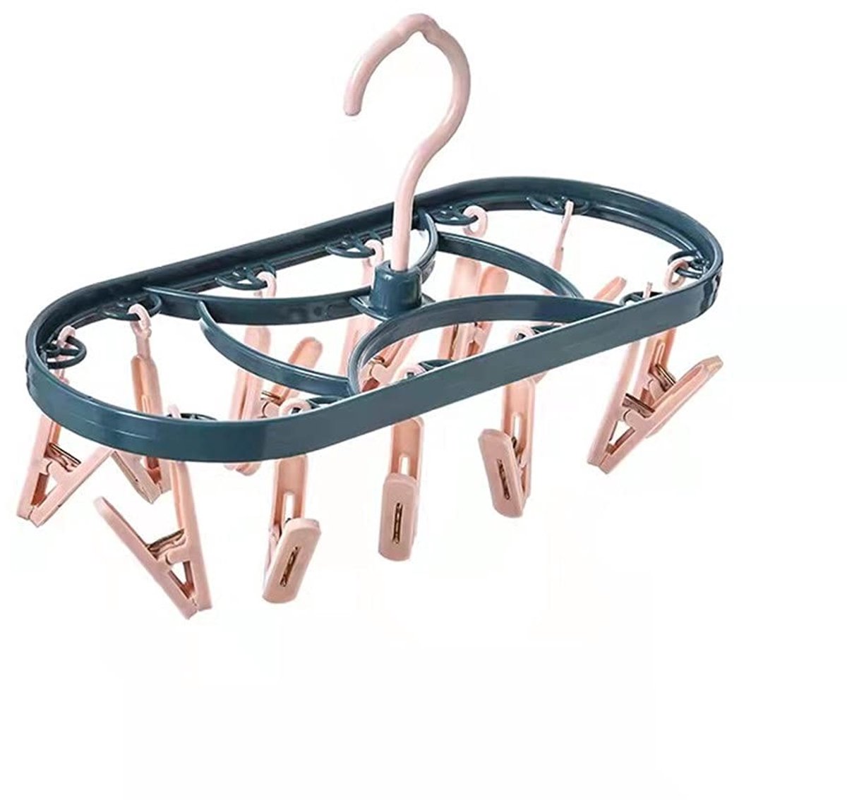 Dailygoody - Clips wasrek - Mini-droogmolen - Ruimtebesparend en multifunctioneel - 31 x 13 inch - Voor binnen en buiten - Geschikt voor kleine kledin