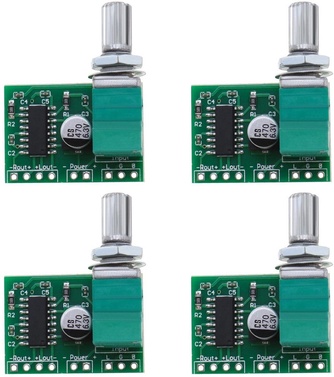 Dailygoody - PAM8403 Stereo Audio Versterker - 4 Stks Mini Audio Versterker Modules - Ideaal voor DIY Projecten - Compacte Formaat - 3W Klasse D Verst...