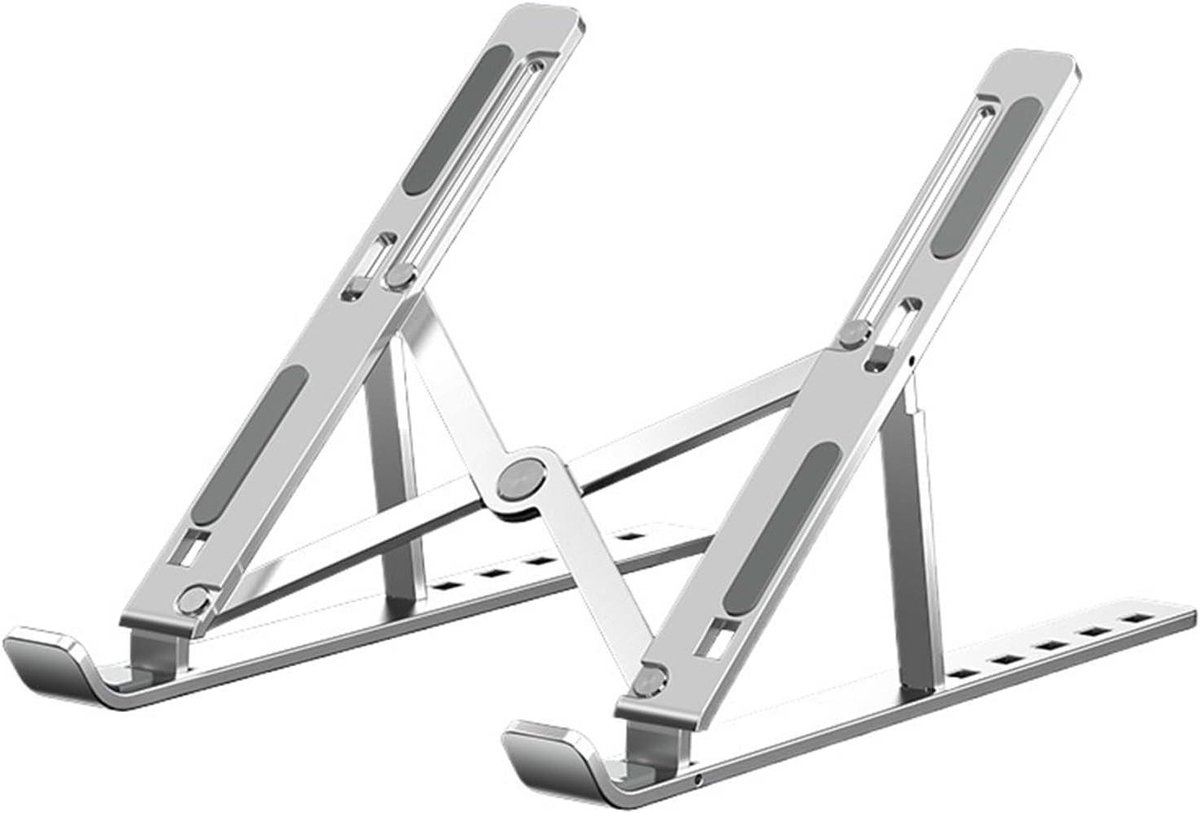 Verstelbare Aluminium Laptopstandaard – 10-15.6 Inch – Ergonomisch – Zilver