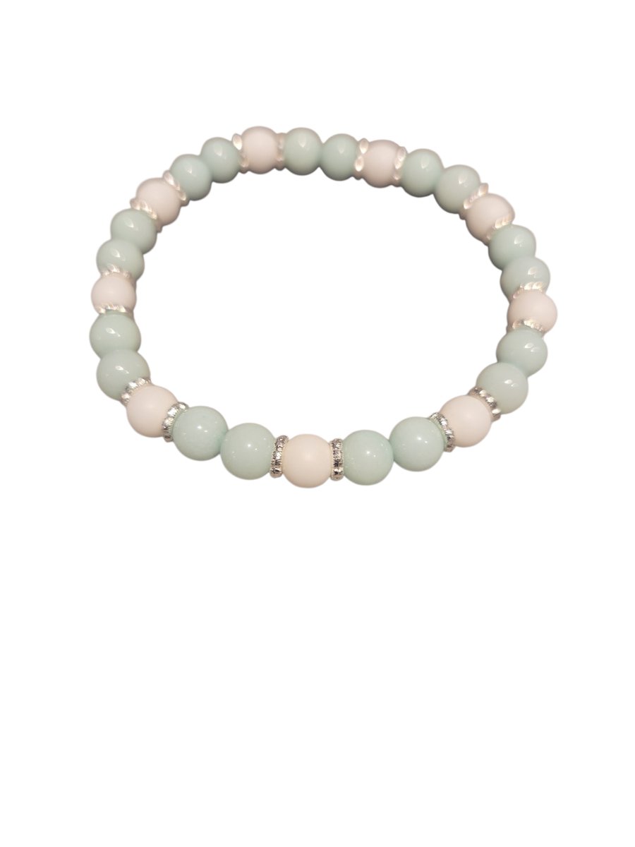 amazoniet en chalcedoon armband.