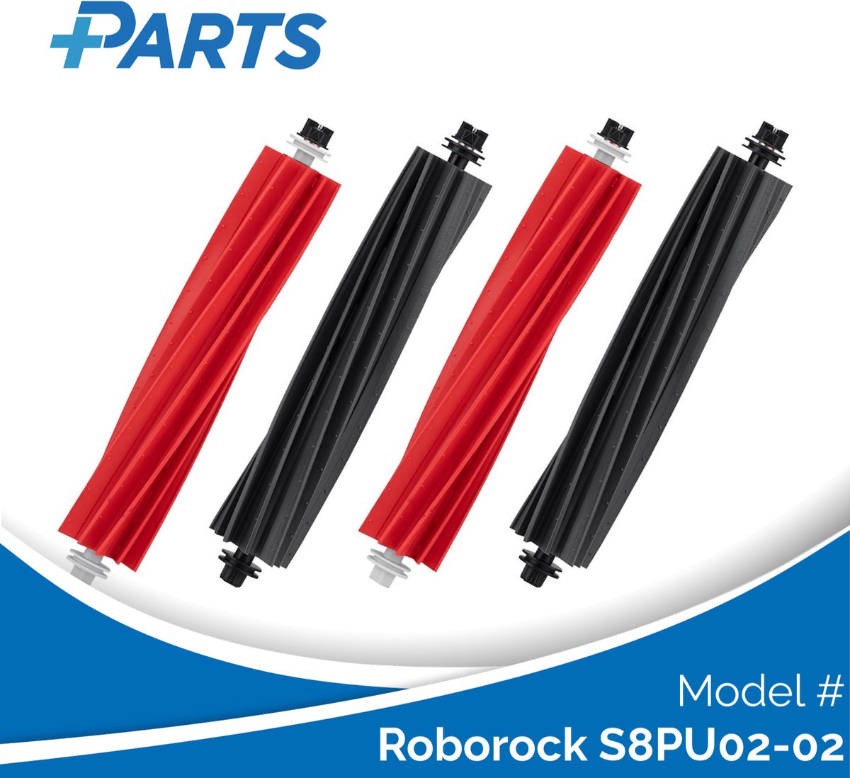 Roborock S8PU02-02 Borstels (4 Stuks, Plus.Parts® alternatief voor 8.02.0199)