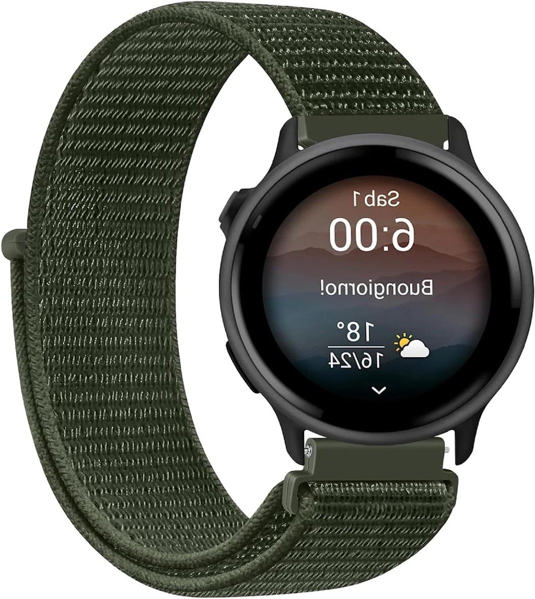 Nylon Armband - Sportlus Band - Smartwatch Gebruik - Ademend Materiaal - 20 mm - Blauw